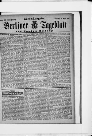 Berliner Tageblatt und Handels-Zeitung vom 20.08.1896