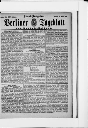 Berliner Tageblatt und Handels-Zeitung on Aug 24, 1896