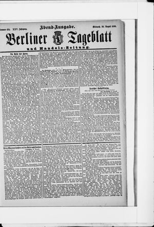 Berliner Tageblatt und Handels-Zeitung vom 26.08.1896