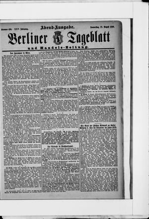 Berliner Tageblatt und Handels-Zeitung vom 27.08.1896
