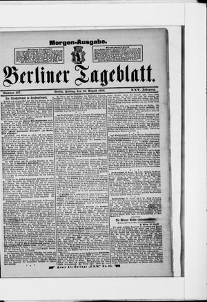 Berliner Tageblatt und Handels-Zeitung on Aug 28, 1896