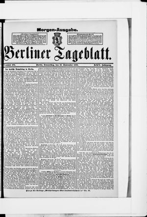 Berliner Tageblatt und Handels-Zeitung vom 10.09.1896