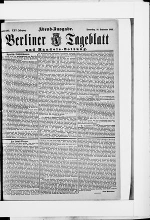 Berliner Tageblatt und Handels-Zeitung vom 10.09.1896