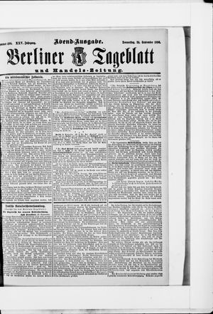 Berliner Tageblatt und Handels-Zeitung vom 24.09.1896