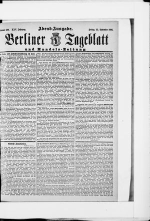 Berliner Tageblatt und Handels-Zeitung on Sep 25, 1896
