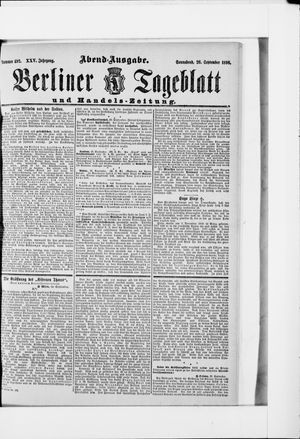 Berliner Tageblatt und Handels-Zeitung vom 26.09.1896