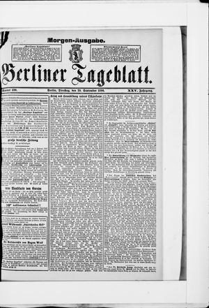Berliner Tageblatt und Handels-Zeitung on Sep 29, 1896