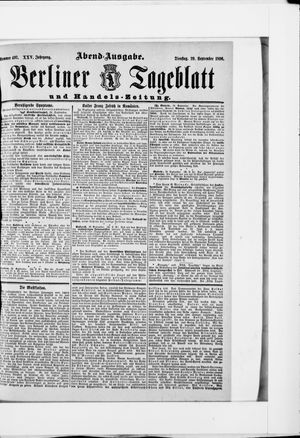 Berliner Tageblatt und Handels-Zeitung vom 29.09.1896