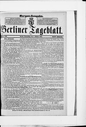 Berliner Tageblatt und Handels-Zeitung vom 01.10.1896