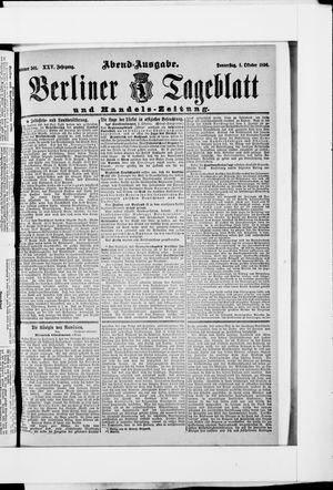 Berliner Tageblatt und Handels-Zeitung vom 01.10.1896