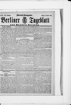 Berliner Tageblatt und Handels-Zeitung on Oct 5, 1896