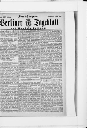 Berliner Tageblatt und Handels-Zeitung on Oct 8, 1896
