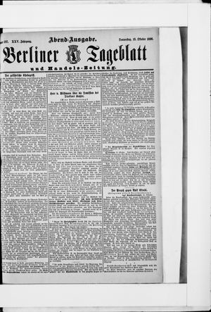 Berliner Tageblatt und Handels-Zeitung vom 15.10.1896