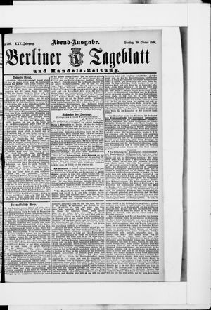 Berliner Tageblatt und Handels-Zeitung vom 20.10.1896