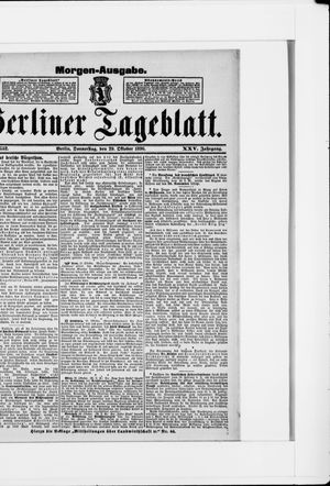 Berliner Tageblatt und Handels-Zeitung vom 29.10.1896