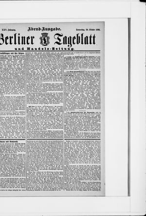 Berliner Tageblatt und Handels-Zeitung vom 29.10.1896