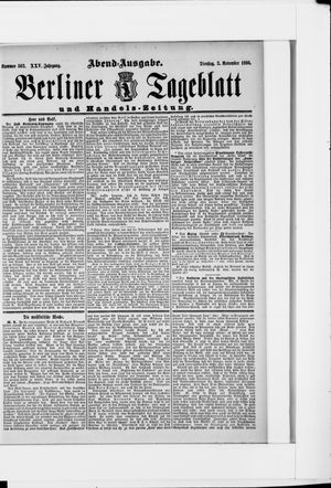 Berliner Tageblatt und Handels-Zeitung vom 03.11.1896