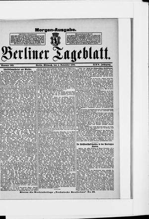 Berliner Tageblatt und Handels-Zeitung vom 04.11.1896