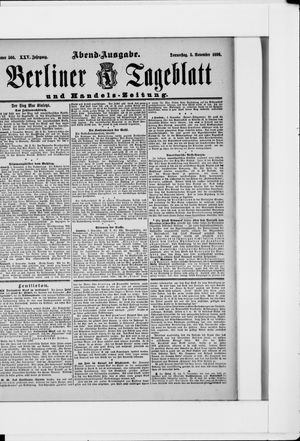 Berliner Tageblatt und Handels-Zeitung vom 05.11.1896
