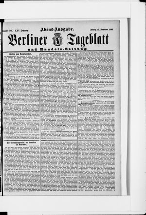Berliner Tageblatt und Handels-Zeitung vom 13.11.1896