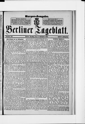 Berliner Tageblatt und Handels-Zeitung vom 17.11.1896