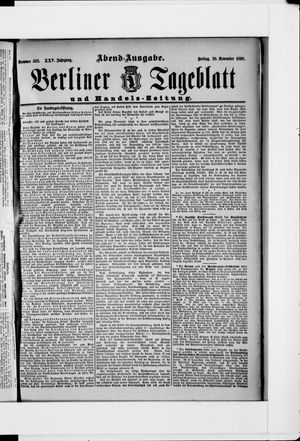 Berliner Tageblatt und Handels-Zeitung vom 20.11.1896