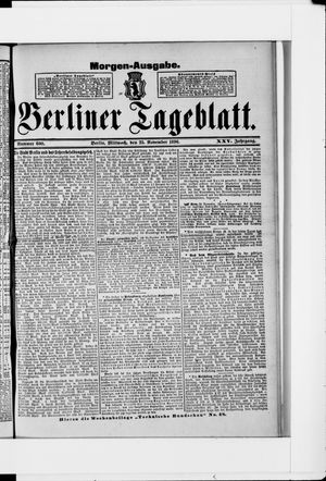 Berliner Tageblatt und Handels-Zeitung vom 25.11.1896
