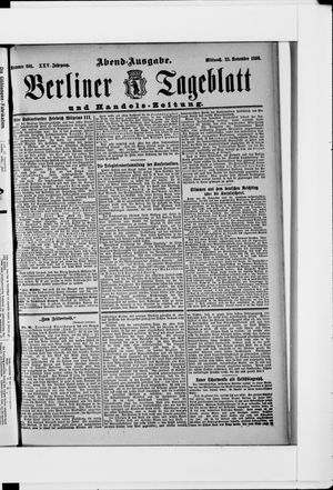 Berliner Tageblatt und Handels-Zeitung vom 25.11.1896