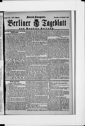 Berliner Tageblatt und Handels-Zeitung vom 26.11.1896
