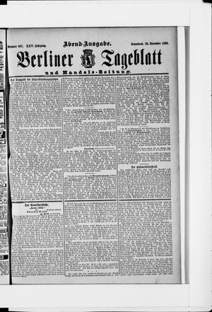 Berliner Tageblatt und Handels-Zeitung vom 28.11.1896