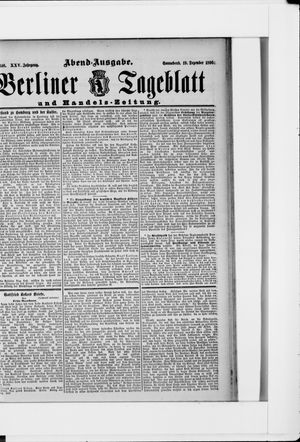 Berliner Tageblatt und Handels-Zeitung on Dec 19, 1896