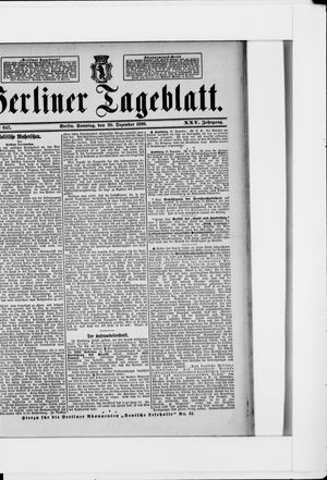 Berliner Tageblatt und Handels-Zeitung on Dec 20, 1896