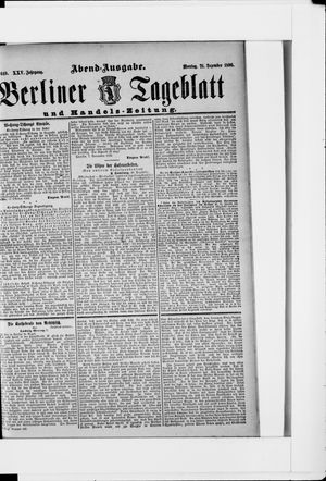Berliner Tageblatt und Handels-Zeitung vom 21.12.1896