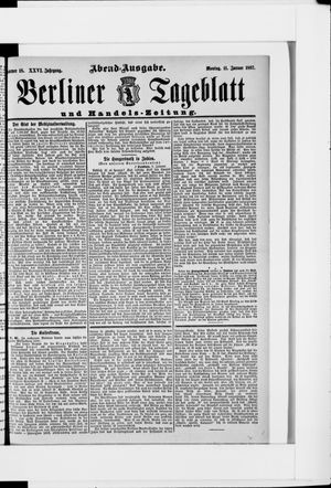Berliner Tageblatt und Handels-Zeitung on Jan 11, 1897