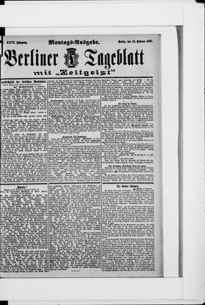 Berliner Tageblatt und Handels-Zeitung vom 15.01.1897