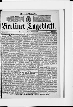 Berliner Tageblatt und Handels-Zeitung on Jan 16, 1897