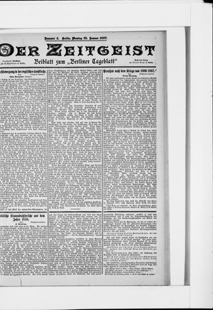 Berliner Tageblatt und Handels-Zeitung vom 25.01.1897