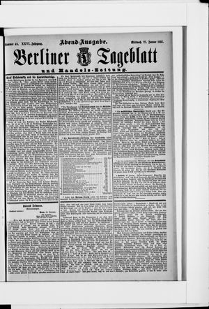 Berliner Tageblatt und Handels-Zeitung vom 27.01.1897