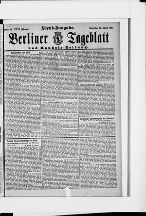 Berliner Tageblatt und Handels-Zeitung on Jan 28, 1897