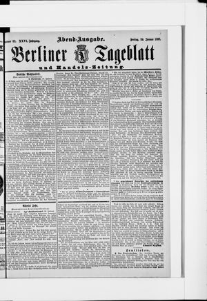 Berliner Tageblatt und Handels-Zeitung on Jan 29, 1897