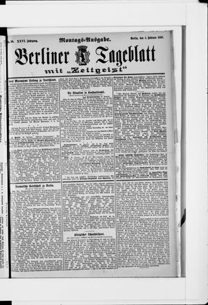 Berliner Tageblatt und Handels-Zeitung on Feb 1, 1897