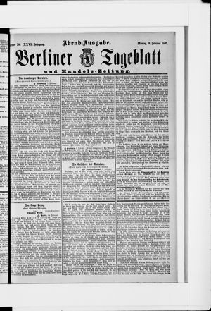 Berliner Tageblatt und Handels-Zeitung vom 08.02.1897