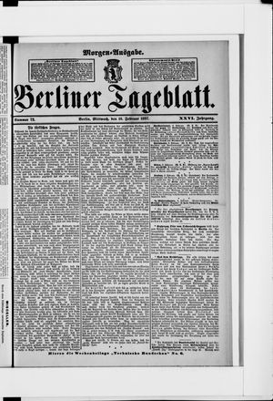 Berliner Tageblatt und Handels-Zeitung vom 10.02.1897