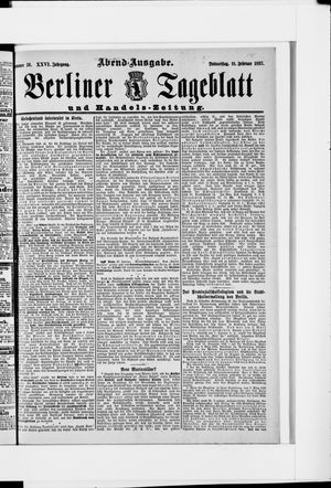 Berliner Tageblatt und Handels-Zeitung vom 11.02.1897