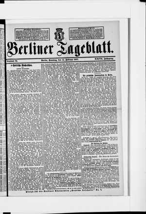 Berliner Tageblatt und Handels-Zeitung on Feb 14, 1897