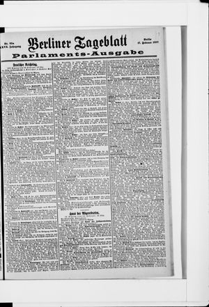 Berliner Tageblatt und Handels-Zeitung on Feb 17, 1897