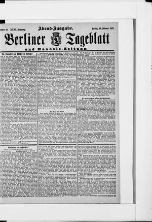 Berliner Tageblatt und Handels-Zeitung on Feb 19, 1897