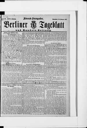 Berliner Tageblatt und Handels-Zeitung on Feb 20, 1897