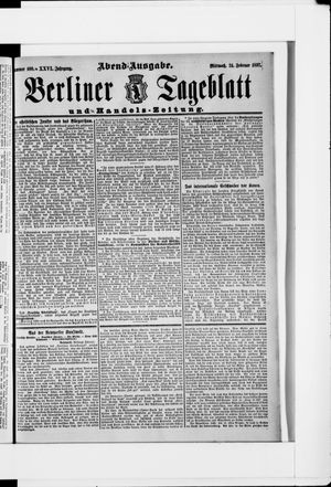 Berliner Tageblatt und Handels-Zeitung vom 24.02.1897