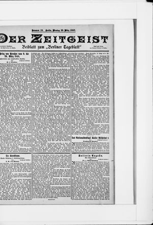 Berliner Tageblatt und Handels-Zeitung on Mar 22, 1897